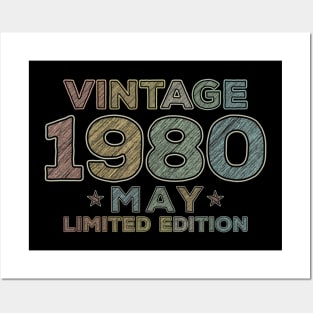 40th Birthday Gift Vintage May 1980 Forty Years Old Posters and Art